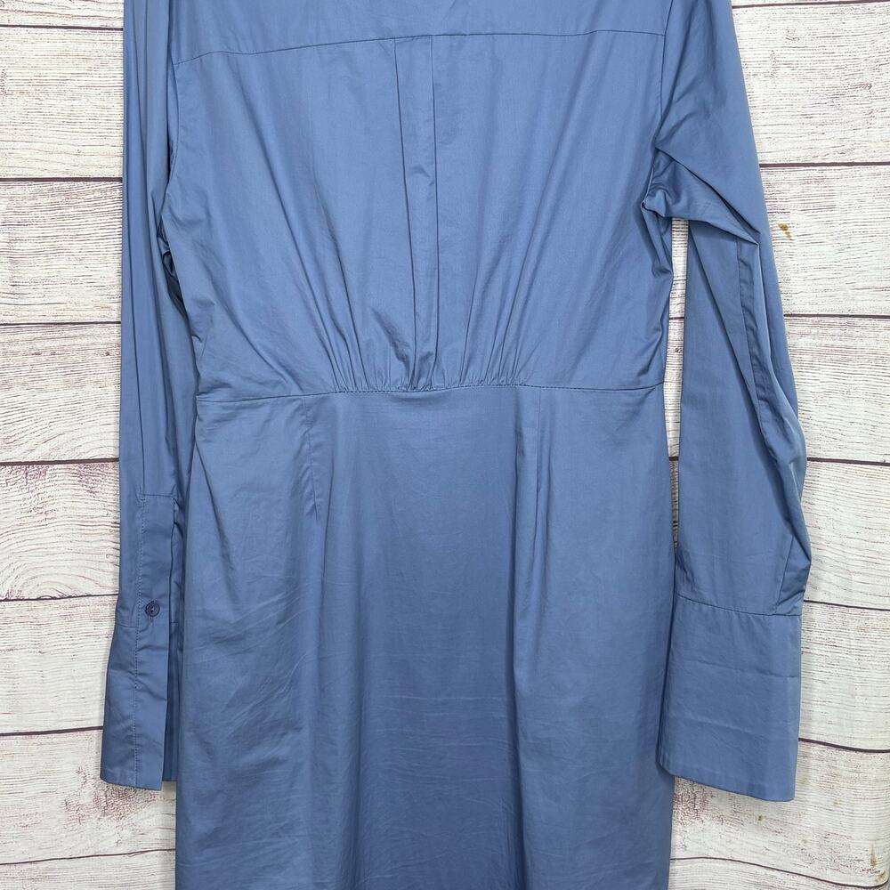 Suboo Blue Classic Office Long Sleeve Midi Collared Neckline Dress Size Large - Picture 8 of 10